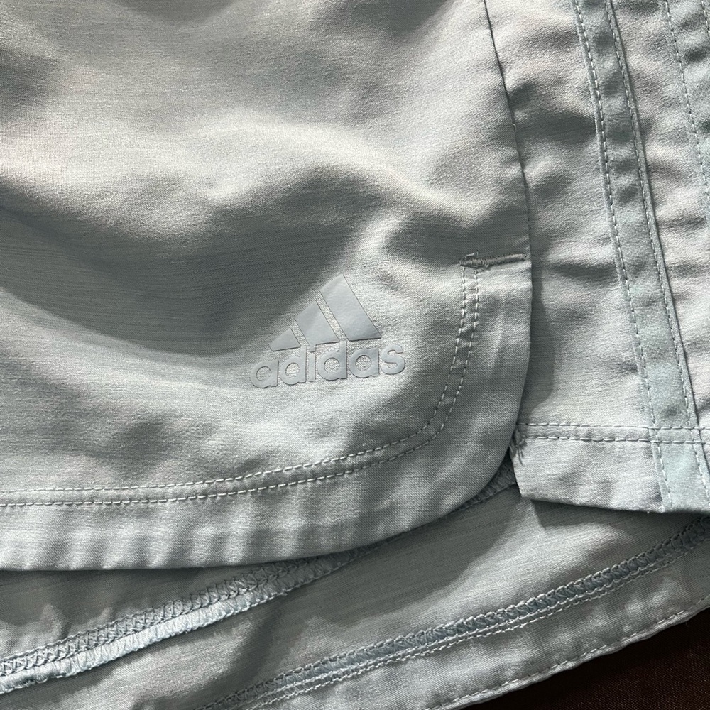 adidas Women's Light Blue Athletic Shorts - Picture 2 of 6